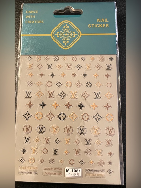 Dance with creators Other - Louis Vuitton Inspired Nail Stickers - Gold & Black Accent Skins